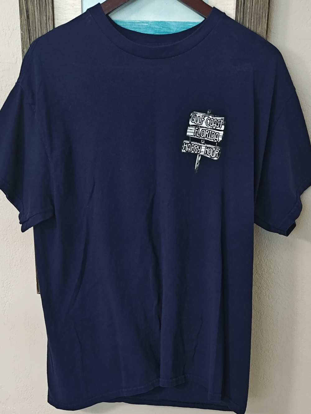 Gildan Short-Sleeve Navy Tee with Chest Graphic